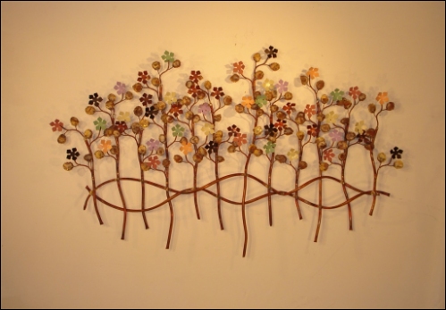 Garden of Eden Metal Wall Decor with colorfull flowers